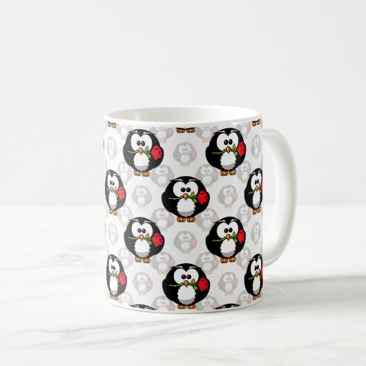 Schattigee Penguin Surface Pattern Design Print Koffiemok (Voorkant rechts)