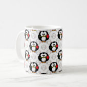 Schattigee Penguin Surface Pattern Design Print Koffiemok (Voorkant links)