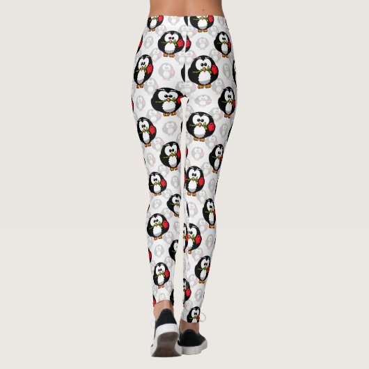 Schattigee Penguin Surface Pattern Design Print Leggings (Achterkant)