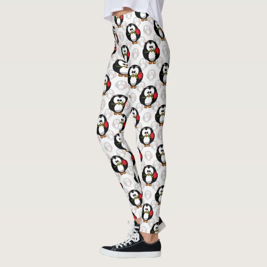 Schattigee Penguin Surface Pattern Design Print Leggings (Links)