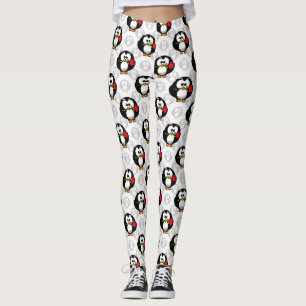 Schattigee Penguin Surface Pattern Design Print Leggings