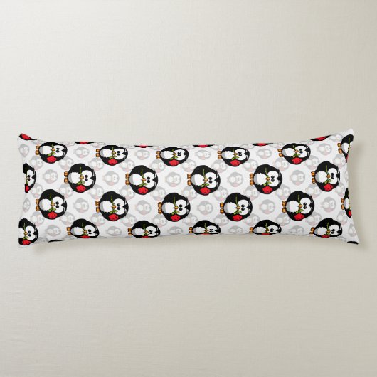 Schattigee Penguin Surface Pattern Design Print Lichaamskussen (Achterkant)