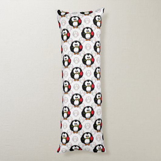 Schattigee Penguin Surface Pattern Design Print Lichaamskussen (Achterkant (Verticaal))