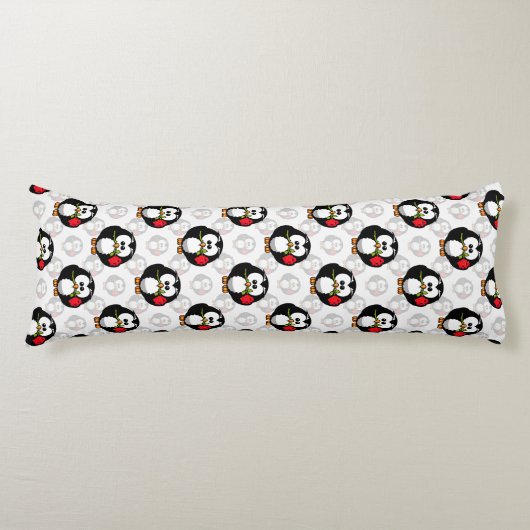Schattigee Penguin Surface Pattern Design Print Lichaamskussen (Voorkant)
