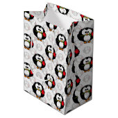Schattigee Penguin Surface Pattern Design Print Medium Cadeauzakje (Voorkant Gekanteld)