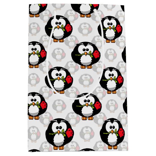 Schattigee Penguin Surface Pattern Design Print Medium Cadeauzakje (Voorkant)
