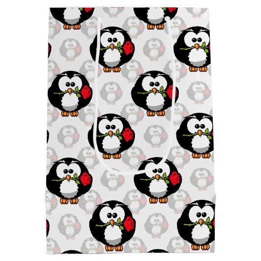 Schattigee Penguin Surface Pattern Design Print Medium Cadeauzakje (Achterkant)