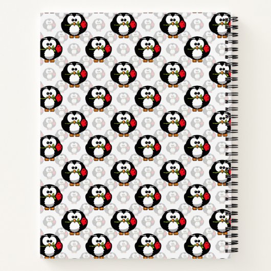 Schattigee Penguin Surface Pattern Design Print Notitieboek (Achterkant)