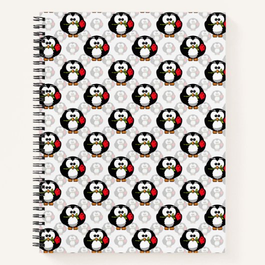 Schattigee Penguin Surface Pattern Design Print Notitieboek (Voorkant)