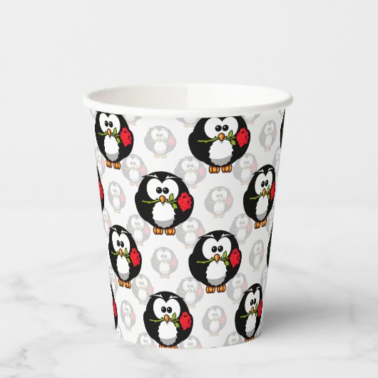 Schattigee Penguin Surface Pattern Design Print Papieren Bekers (Links)