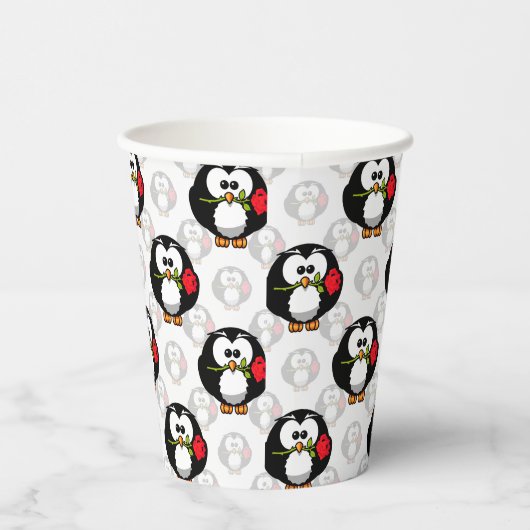 Schattigee Penguin Surface Pattern Design Print Papieren Bekers (Rechts)