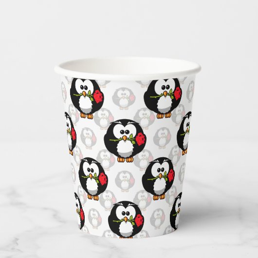 Schattigee Penguin Surface Pattern Design Print Papieren Bekers (Voorkant)