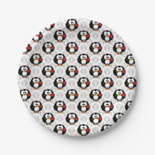 Schattigee Penguin Surface Pattern Design Print Papieren Bordje