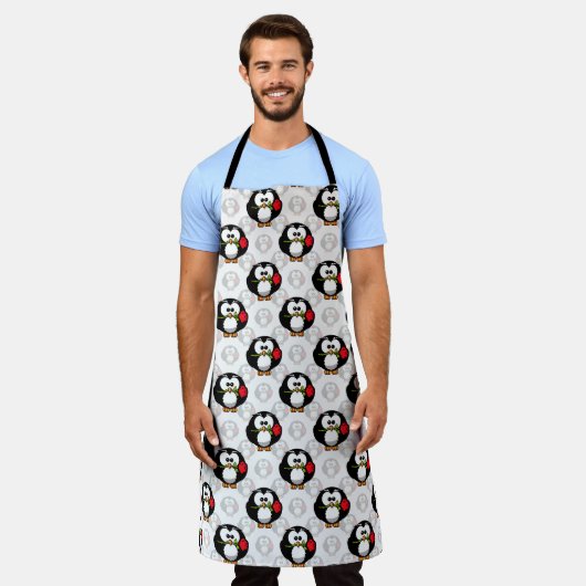 Schattigee Penguin Surface Pattern Design Print Schort (Gedragen)
