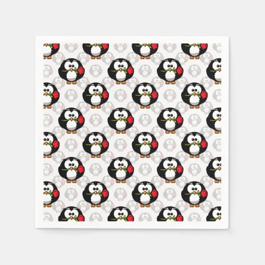 Schattigee Penguin Surface Pattern Design Print Servet (Voorkant)