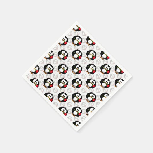 Schattigee Penguin Surface Pattern Design Print Servet (Hoek)