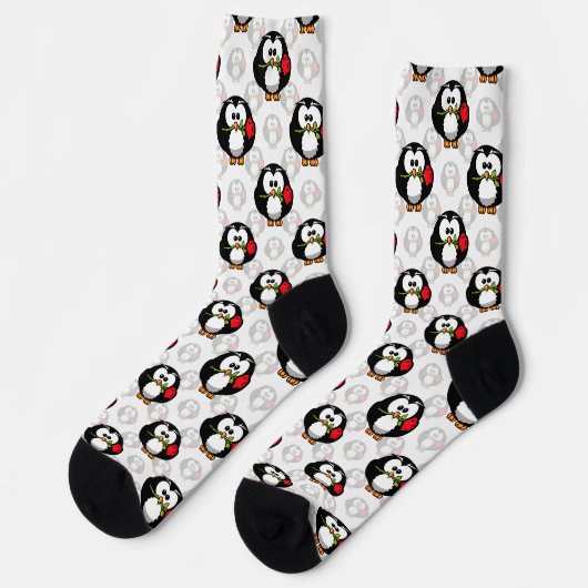 Schattigee Penguin Surface Pattern Design Print Sokken (Links)