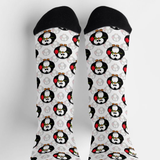 Schattigee Penguin Surface Pattern Design Print Sokken (Top)