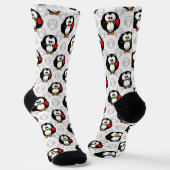 Schattigee Penguin Surface Pattern Design Print Sokken (Gebogen)