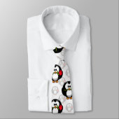 Schattigee Penguin Surface Pattern Design Print Stropdas (Gebonden)