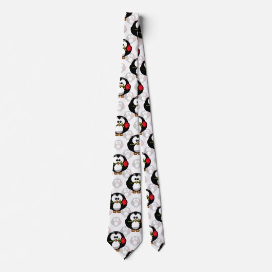 Schattigee Penguin Surface Pattern Design Print Stropdas (Voorkant)