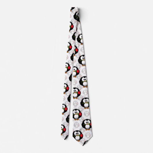 Schattigee Penguin Surface Pattern Design Print Stropdas (Achterkant)