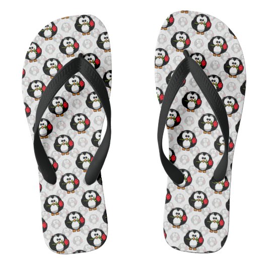 Schattigee Penguin Surface Pattern Design Print Teenslippers (Voetbed)