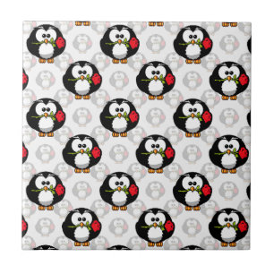 Schattigee Penguin Surface Pattern Design Print Tegeltje