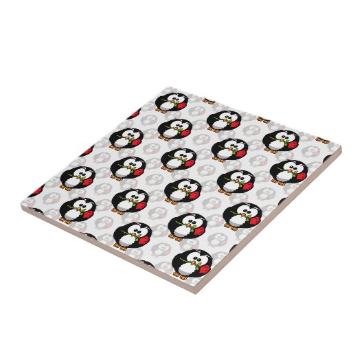 Schattigee Penguin Surface Pattern Design Print Tegeltje (Zijkant)
