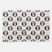 Schattigee Penguin Surface Pattern Design Print Theedoek (Horizontaal)