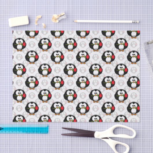 Schattigee Penguin Surface Pattern Design Print Tissuepapier (Craft)
