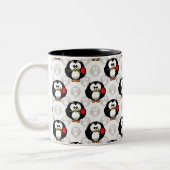 Schattigee Penguin Surface Pattern Design Print Tweekleurige Koffiemok (Links)