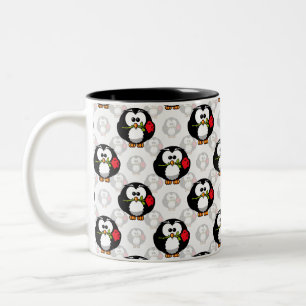Schattigee Penguin Surface Pattern Design Print Tweekleurige Koffiemok