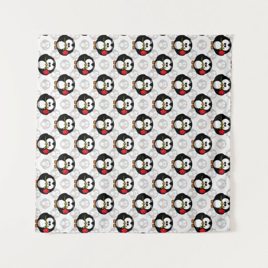 Schattigee Penguin Surface Pattern Design Print Wandkleed (Voorkant (horizontaal))