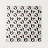Schattigee Penguin Surface Pattern Design Print Wandkleed (Voorkant)