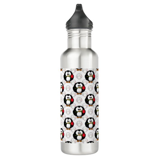 Schattigee Penguin Surface Pattern Design Print Waterfles (Rechts)