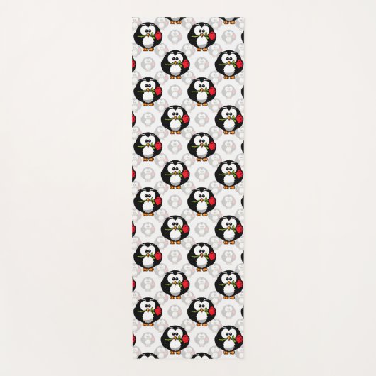 Schattigee Penguin Surface Pattern Design Print Yogamat (Voorkant)
