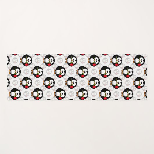 Schattigee Penguin Surface Pattern Design Print Yogamat (Voorkant (horizontaal))