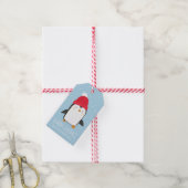 Schattigee Penguin Warm Wishes Vakantie Cadeaulabel (Met Touw)