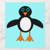 Schattigee Penguin Wijnflesetiketten Wijn Etiket (Enkel label)
