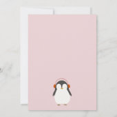 Schattigee Penguin Winter Baby shower Uitnodiging (Achterkant)