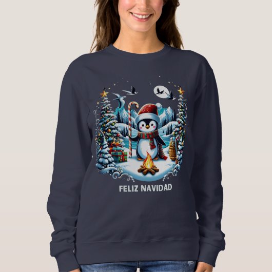 Schattigee Penguin Winter Sweatshirt (Voorkant)