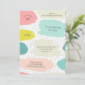 Schattigee penseelstreken. Roze en munt kinderen v Kaart (Staand voorkant)