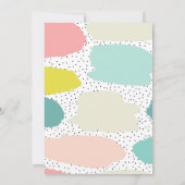 Schattigee penseelstreken. Roze en munt kinderen v Kaart (Achterkant)