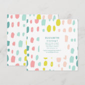 Schattigee penseelstreken. Roze en munt kinderen v Kaart (Voorkant / Achterkant)