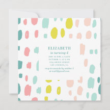 Schattigee penseelstreken. Roze en munt kinderen v