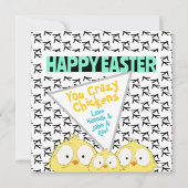 Schattigee peper "Happy Easter You Crazy Chickens" Feestdagenkaart (Voorkant)