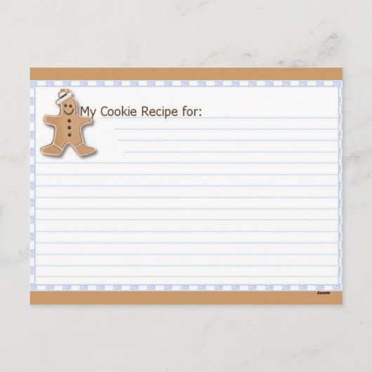 Schattigee peperkoek Blank Recept Kaart (Achterkant)