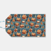Schattigee peperkoek huizen en bomen cadeaulabel (Achterkant Horizontaal)