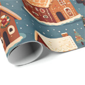 Schattigee peperkoek huizen en bomen cadeaupapier (Rol Hoek)